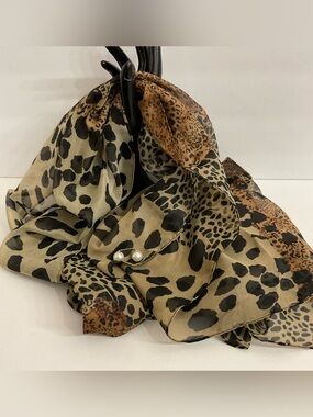 Scarve Animal Print Lightweight Chiffon with Pin